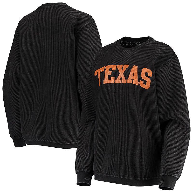 Womens Pressbox Texas Longhorns Comfy Cord Vintage Wash Basic Arch Pullover Sweatshirt product image