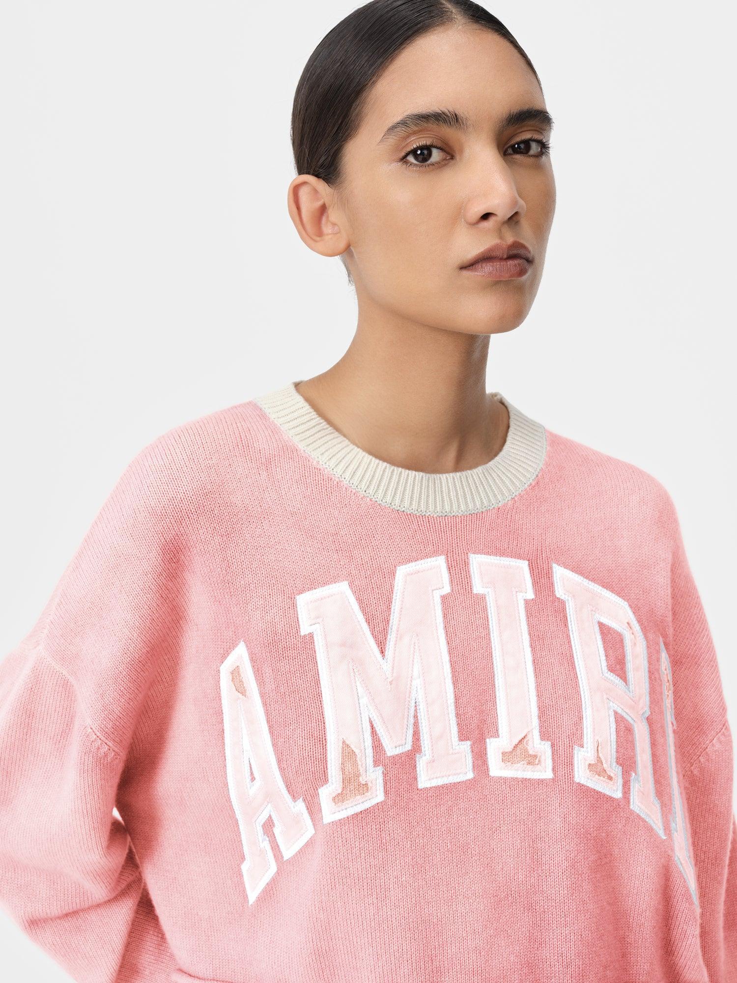 WOMEN - WOMEN'S AMIRI VINTAGE CASHMERE CREW - Flamingo Pink Female Product Image