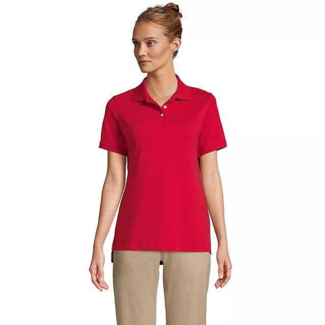 Womens Lands End School Uniform Classic Short Sleeve Interlock Polo Top Product Image