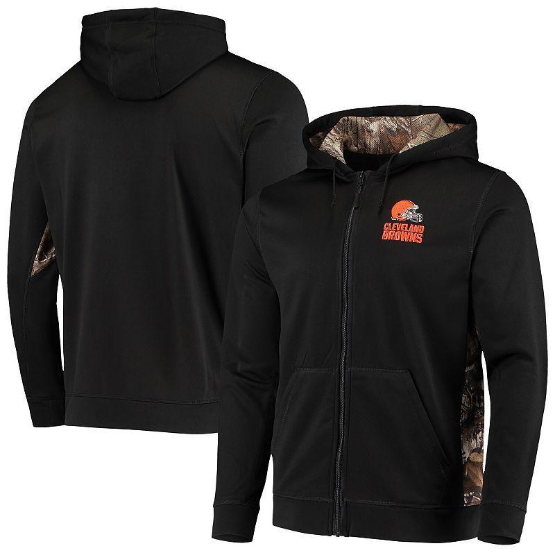 Mens Dunbrooke Black/Realtree Camo Cleveland Browns Decoy Tech Fleece Full-Zip Hoodie Product Image