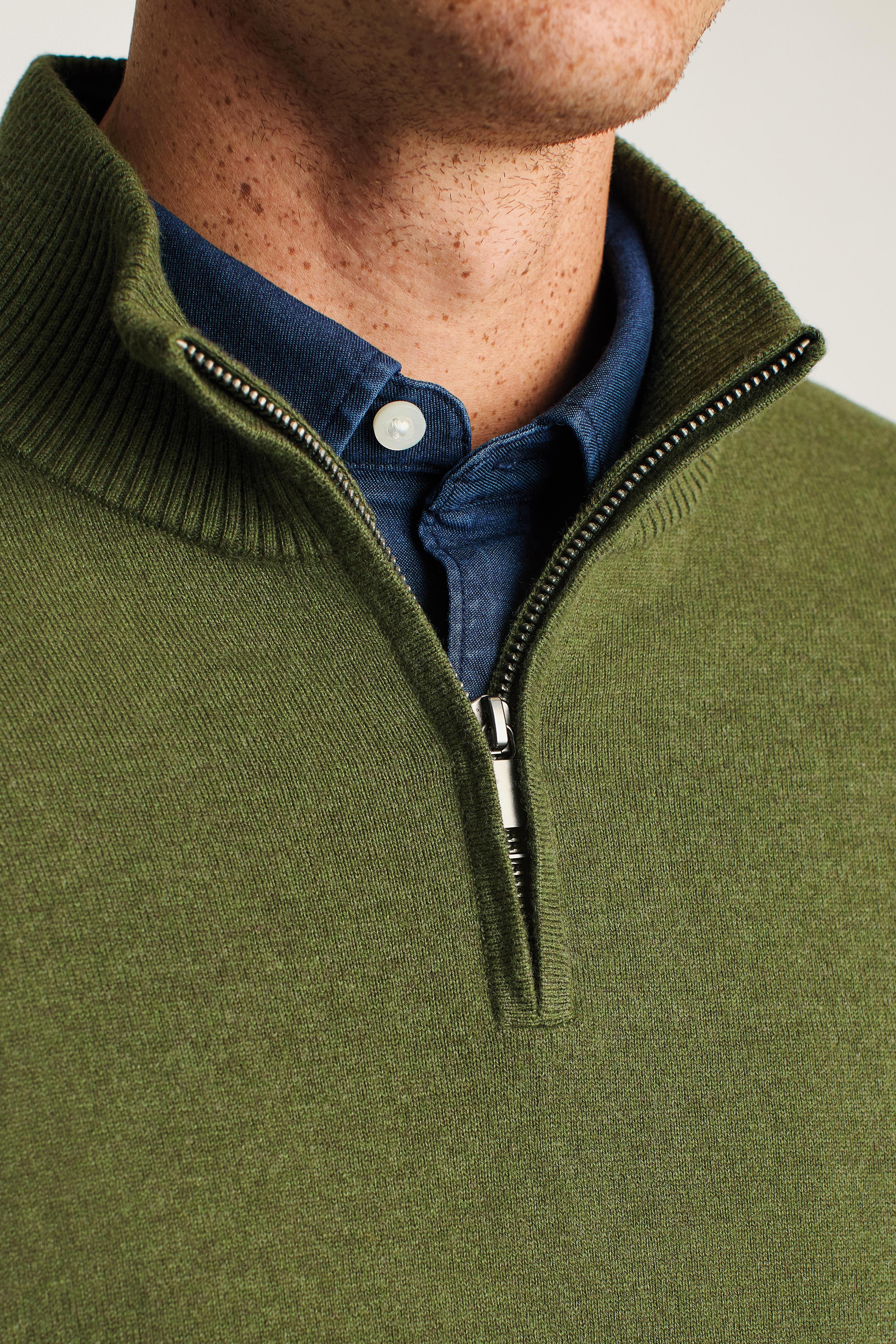 Washable Cotton Cashmere Half-Zip Product Image