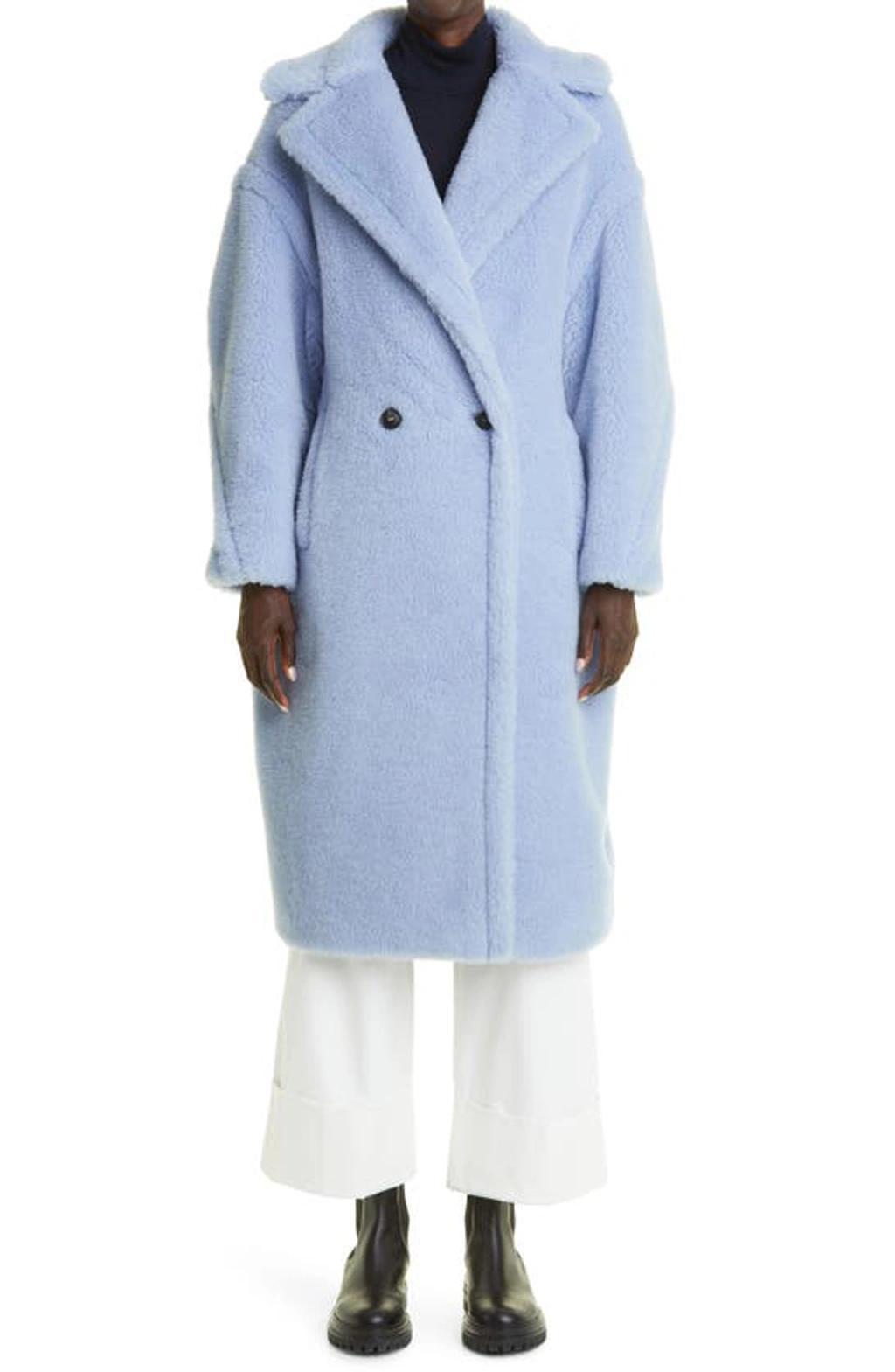 Tedgirl Alpaca Fur Coat In Light Blue Product Image