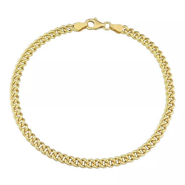 Stella Grace 18k Gold Over Silver Curb Link Chain Anklet, Womens Gold Tone Product Image