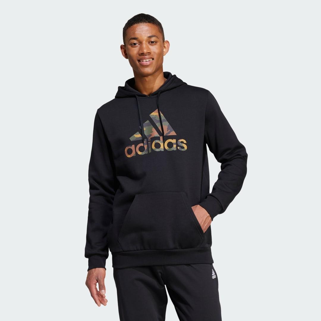 adidas Camo Graphic Hoodie Silver Pebble M Mens Product Image