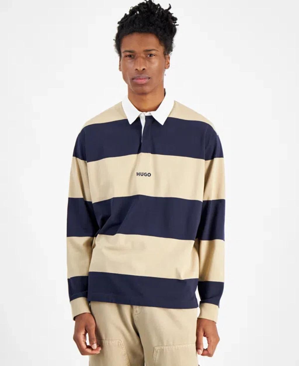 Hugo By  Men's Stripe Rugby Shirt In Open Misc Product Image