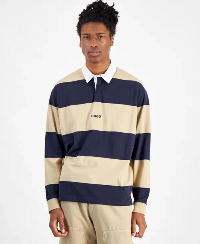 Hugo By  Men's Stripe Rugby Shirt In Open Misc Product Image