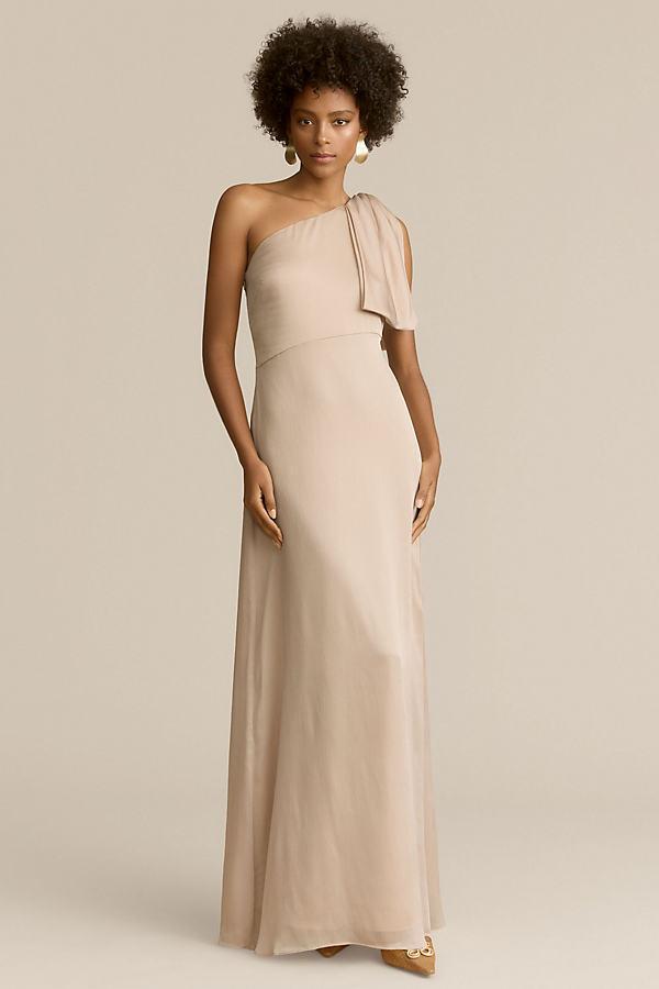 Chelsea One-Shoulder Georgette Bias Gown Product Image