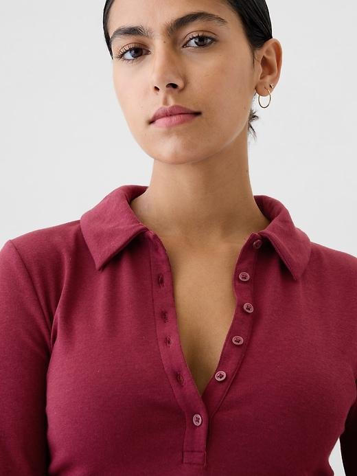 Modern Cropped Polo Shirt Product Image