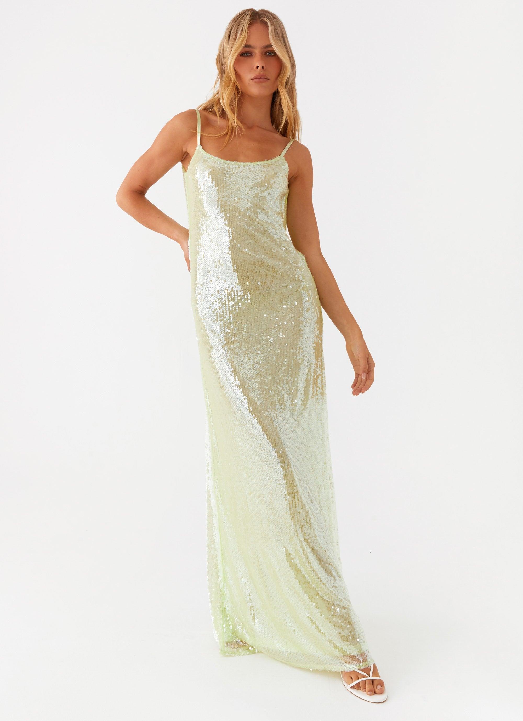 Higher Level Sequin Maxi Dress - Mint Product Image