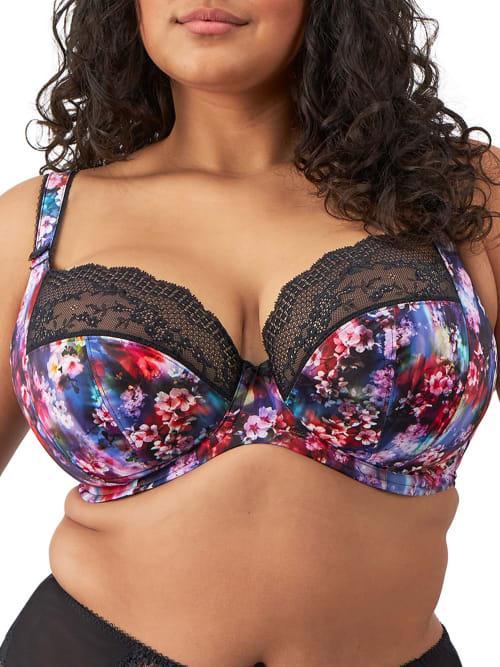 Elomi Lucie Floral Print Full Busted Underwire Stretch Plunge Bra Product Image