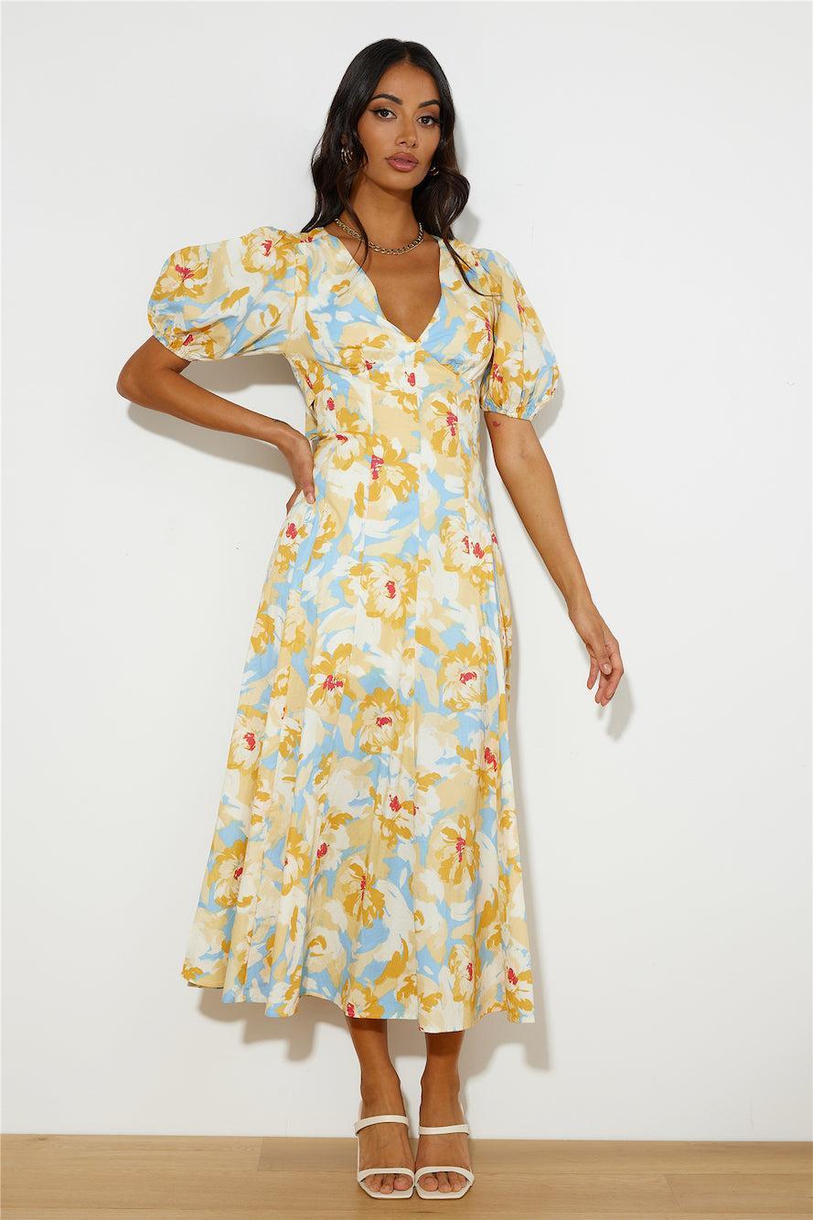 Daytime 'Fit Midi Dress Yellow Product Image