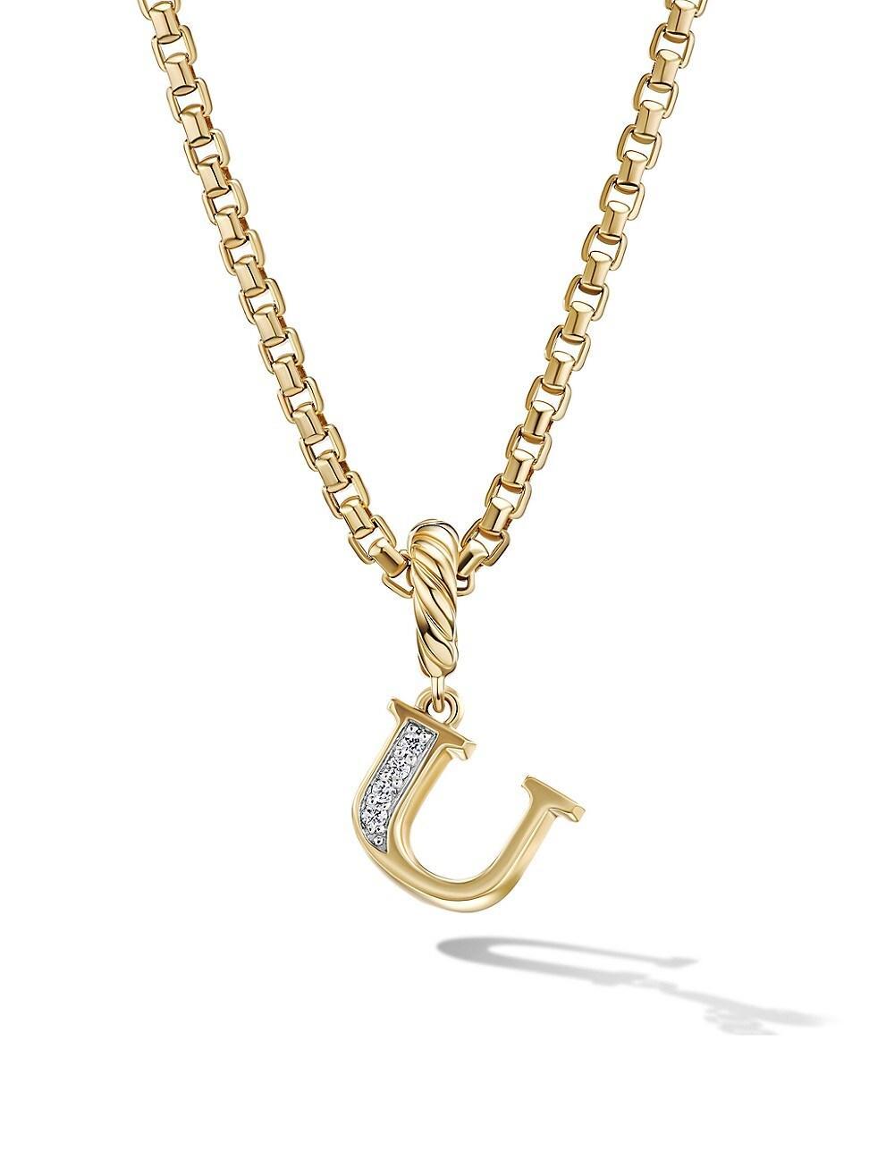 Womens Pav Initial Pendant in 18K Yellow Gold with Diamonds Product Image