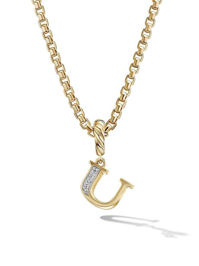 Womens Pav Initial Pendant in 18K Yellow Gold with Diamonds Product Image