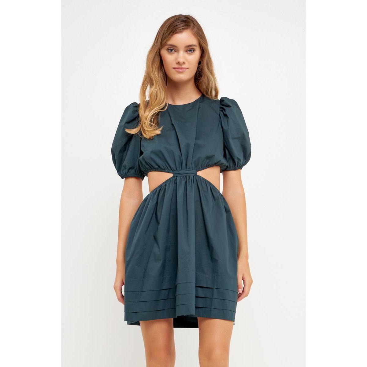 Womens Pleats with Cut-out Detail Mini Dress product image