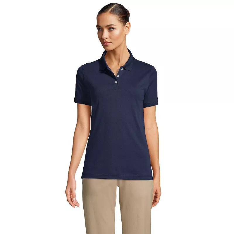 Womens Tall Lands End School Uniform Short Sleeve Interlock Polo Product Image