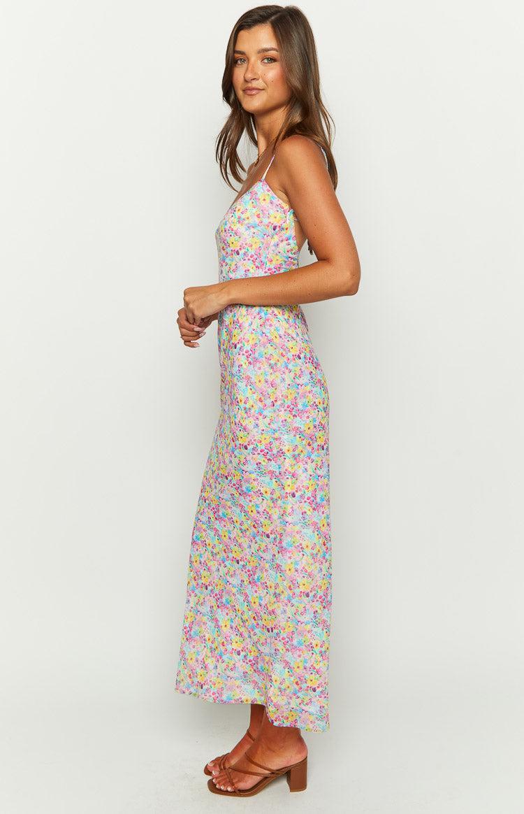 Good Days Painted Floral Pink Maxi Dress Product Image