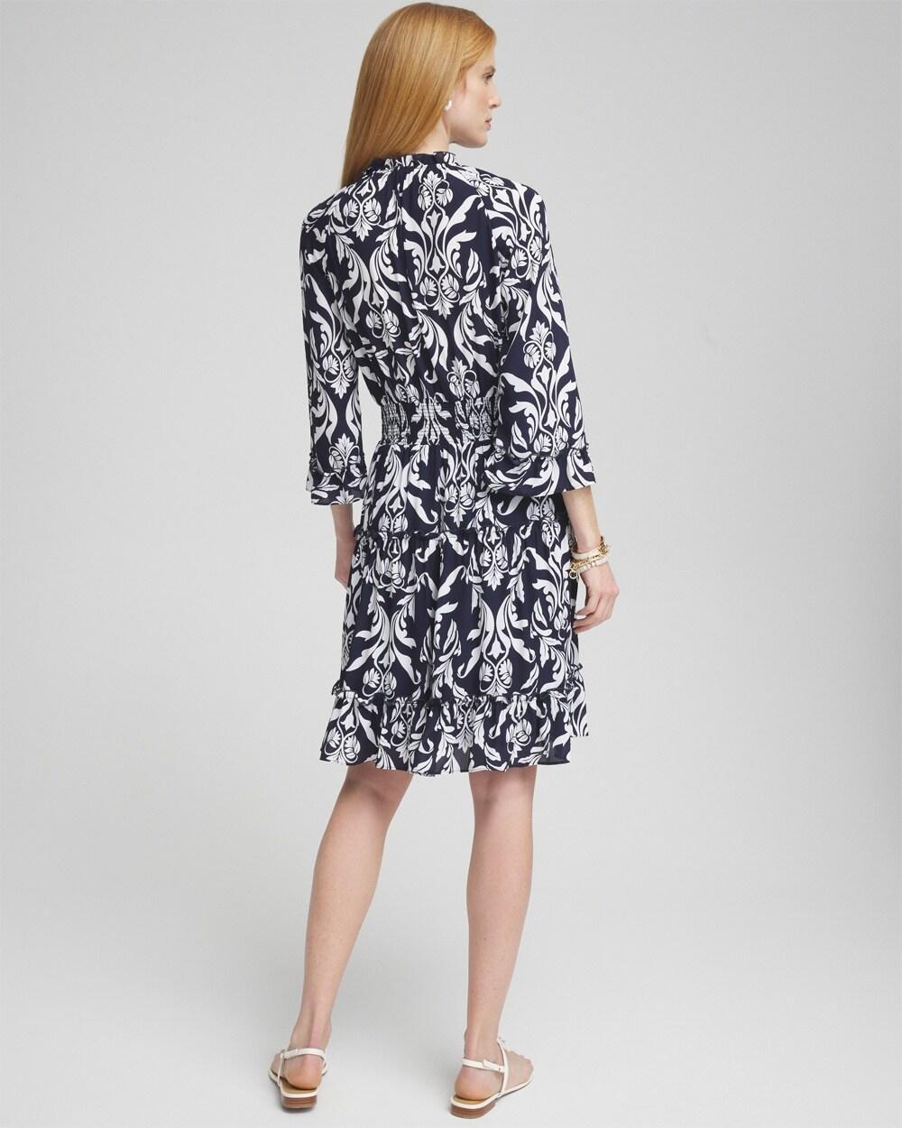 Scrolls Ruffle Bell Sleeve Dress Product Image