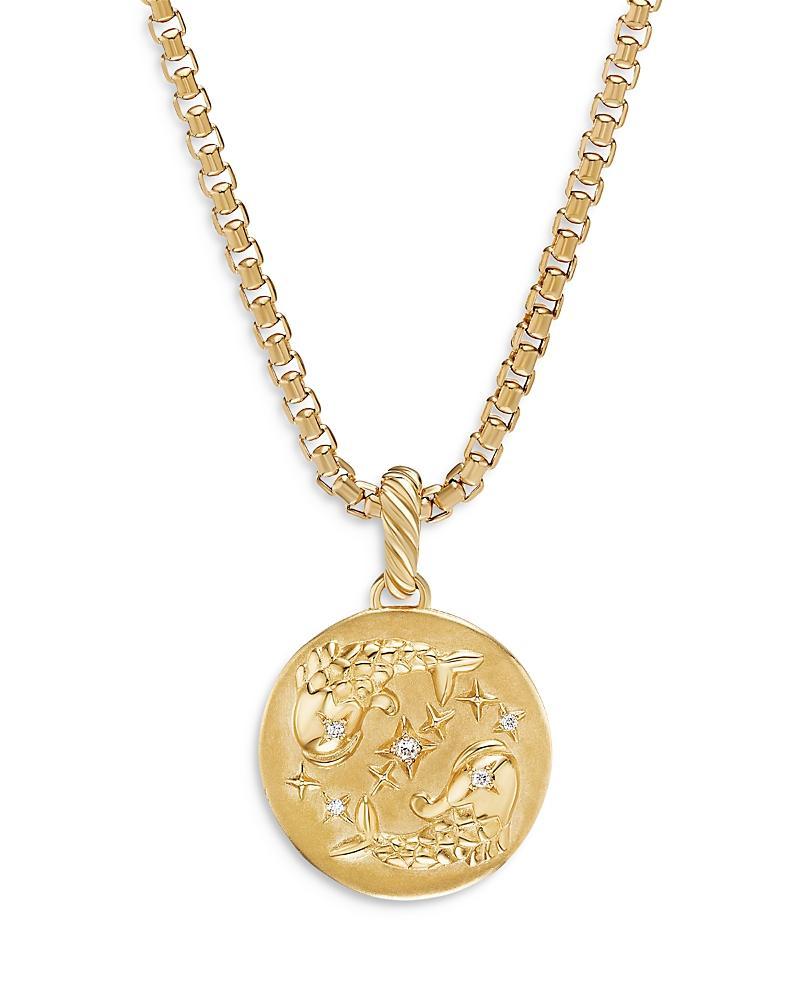 Womens Zodiac Amulet In 18K Yellow Gold With Diamonds Product Image