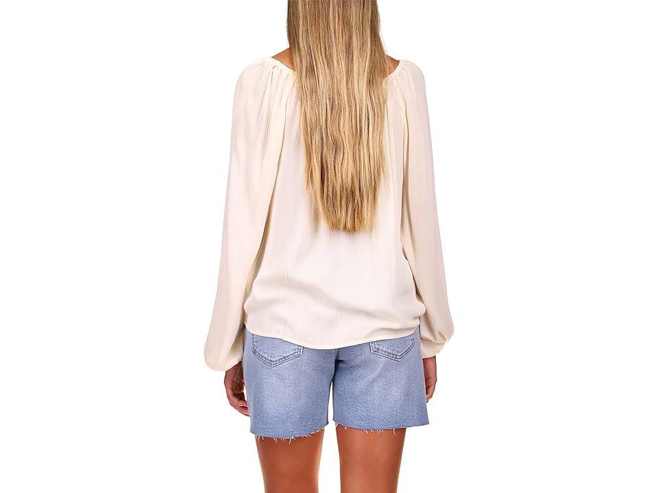 Sanctuary Tie Ballet Neck Blouse (Buttercream) Women's Clothing Product Image