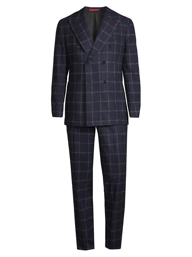 Mens Capri Plaid Wool Double-Breasted Suit Product Image