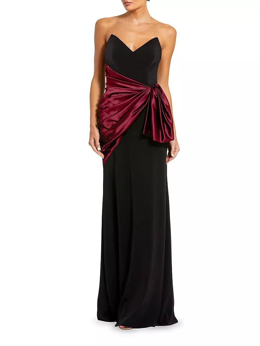 Two-Tone Draped Trumpet Gown Product Image