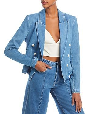 Womens Wayne Denim Double-Breasted Blazer Product Image