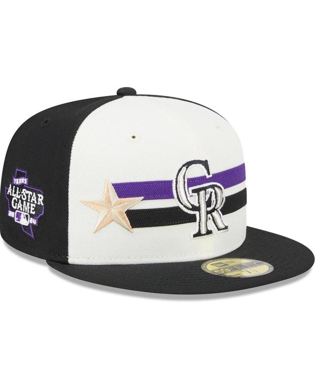 New Era Mens Cream Colorado Rockies 2024 Mlb All-Star Game Workout 59FIFTY Fitted Hat - Cream, Black Product Image