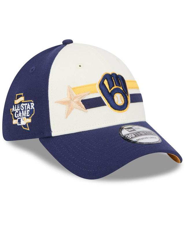 Mens New Era Cream/Navy Milwaukee Brewers 2024 MLB All-Star Game Workout 39THIRTY Flex Hat Product Image