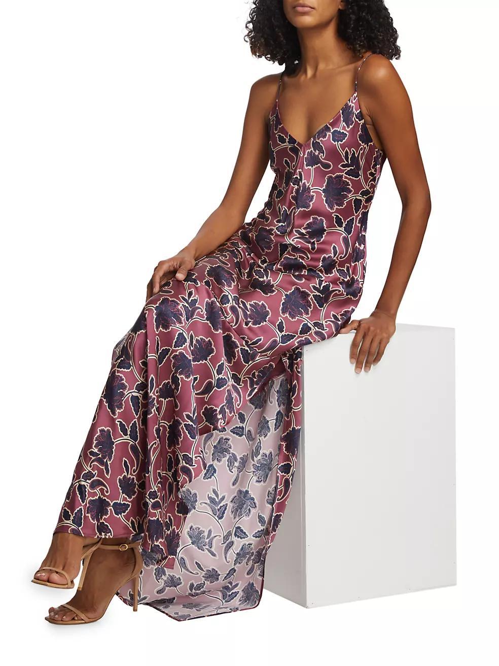 Raven Floral Silk Gown Product Image