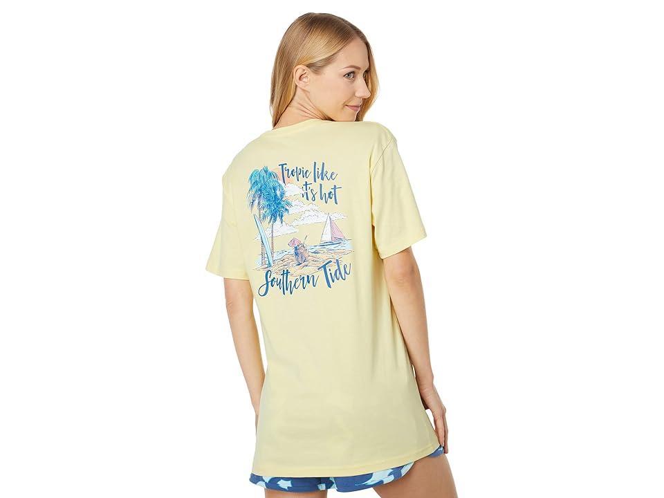 Southern Tide Tropic Like Its Hot T-Shirt (Blonde) Women's Clothing Product Image