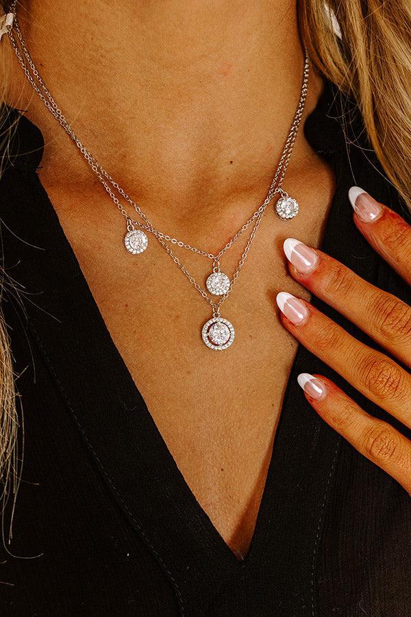 All The Sparkles Layered Necklace in Silver Product Image