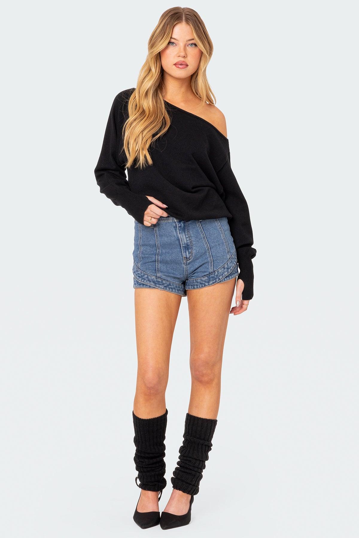 Off Shoulder Oversized Sweater Product Image