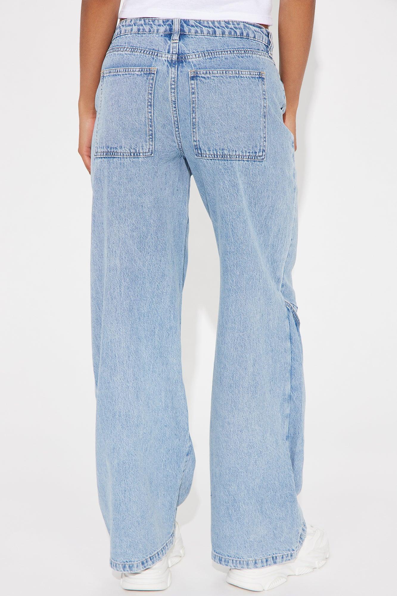 Logical Conclusion Baggy Straight Leg Jeans - Light Wash Product Image