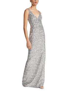 Womens Sleeveless Sequined Gown Product Image