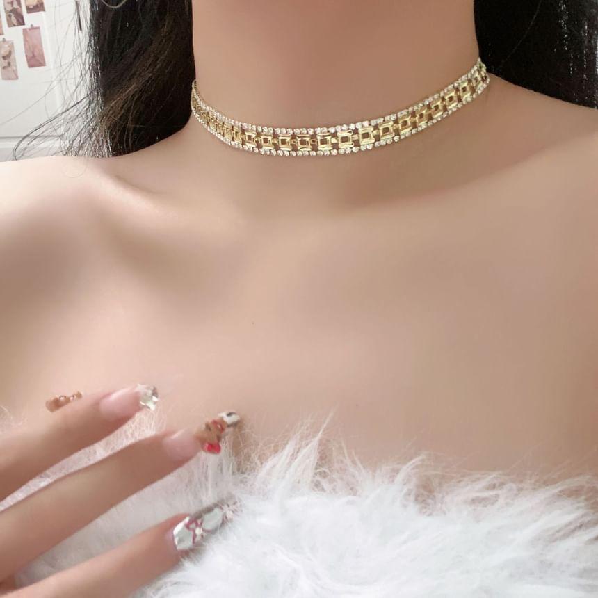 Rhinestone Chain Choker Product Image