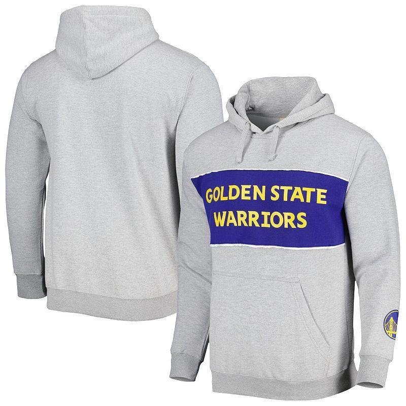 Mens Fanatics Branded Heather Gray Golden State Warriors Wordmark French Terry Pullover Hoodie Product Image