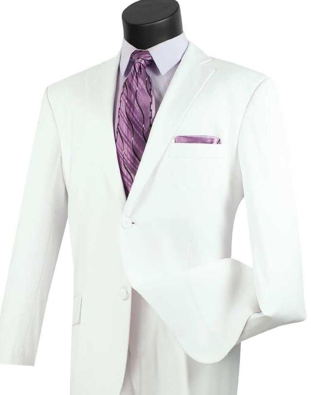 Excalibur Collection - Slim Fit Tuxedo 2 Piece 2 Button Design in White Product Image