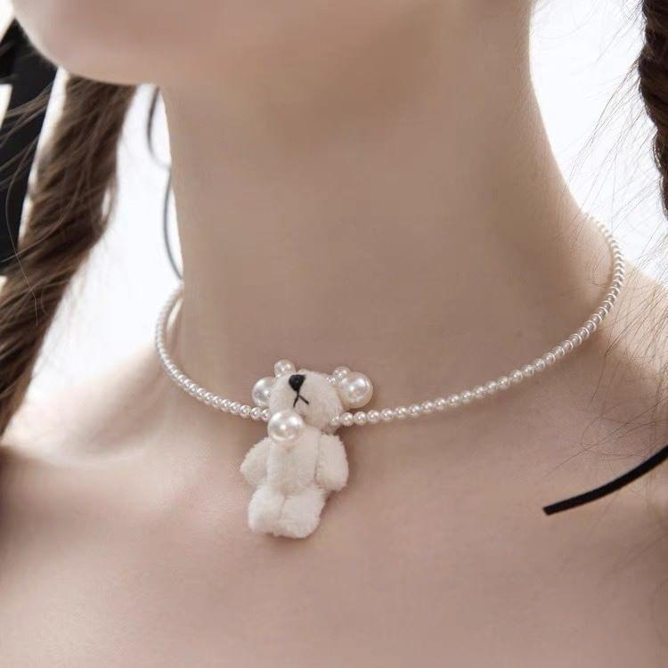 Bear Faux Pearl Choker Product Image