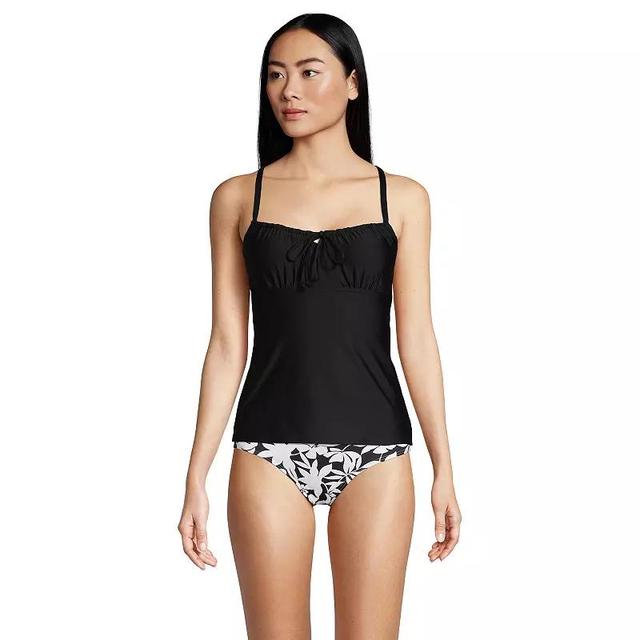 Lands End Womens Tie Front Underwire Tankini Swimsuit Top Adjustable Straps Product Image