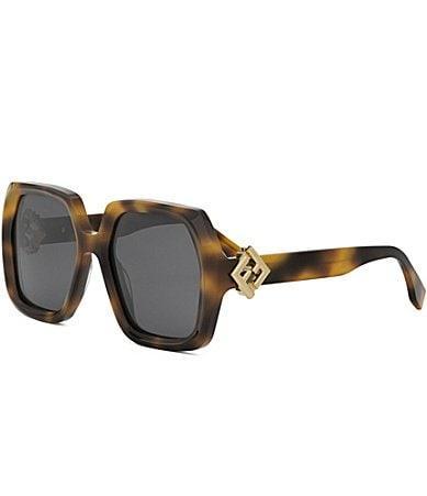 FENDI Womens FF Diamonds 53mm Havana Square Sunglasses Product Image