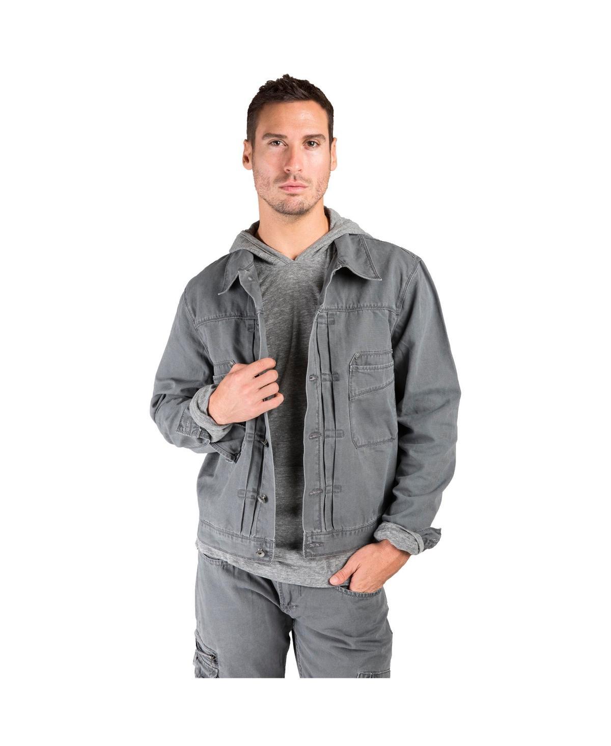 Mens Heavy Washed Canvas Trucker Jacket Product Image