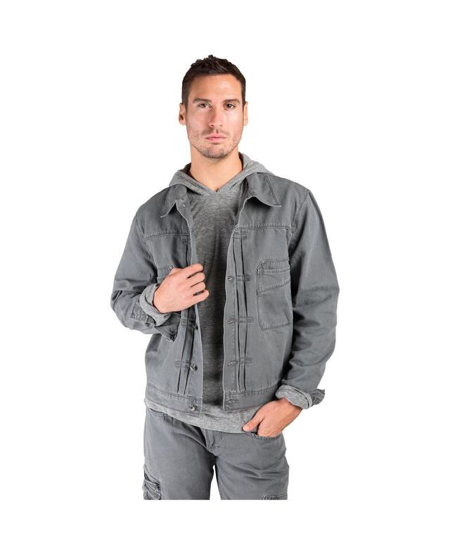 Mens Heavy Washed Canvas Trucker Jacket Product Image