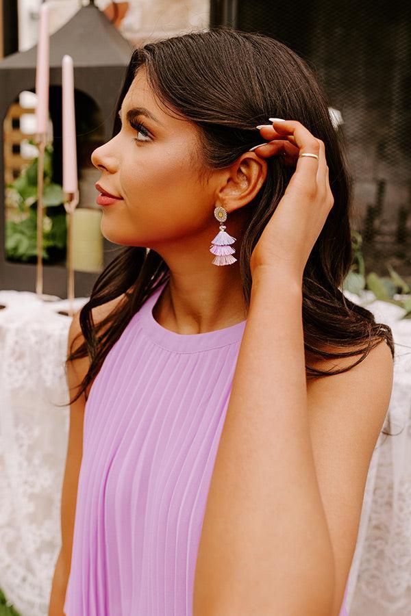 Wildest Imagination Tassel Earrings In Lavender Product Image