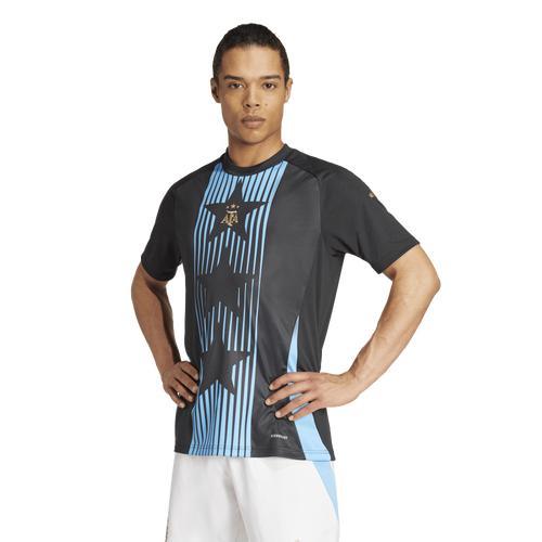 adidas Mens adidas Argentina Pre-Match Short-Sleeve Jersey - Mens Black/Blue Burst Product Image