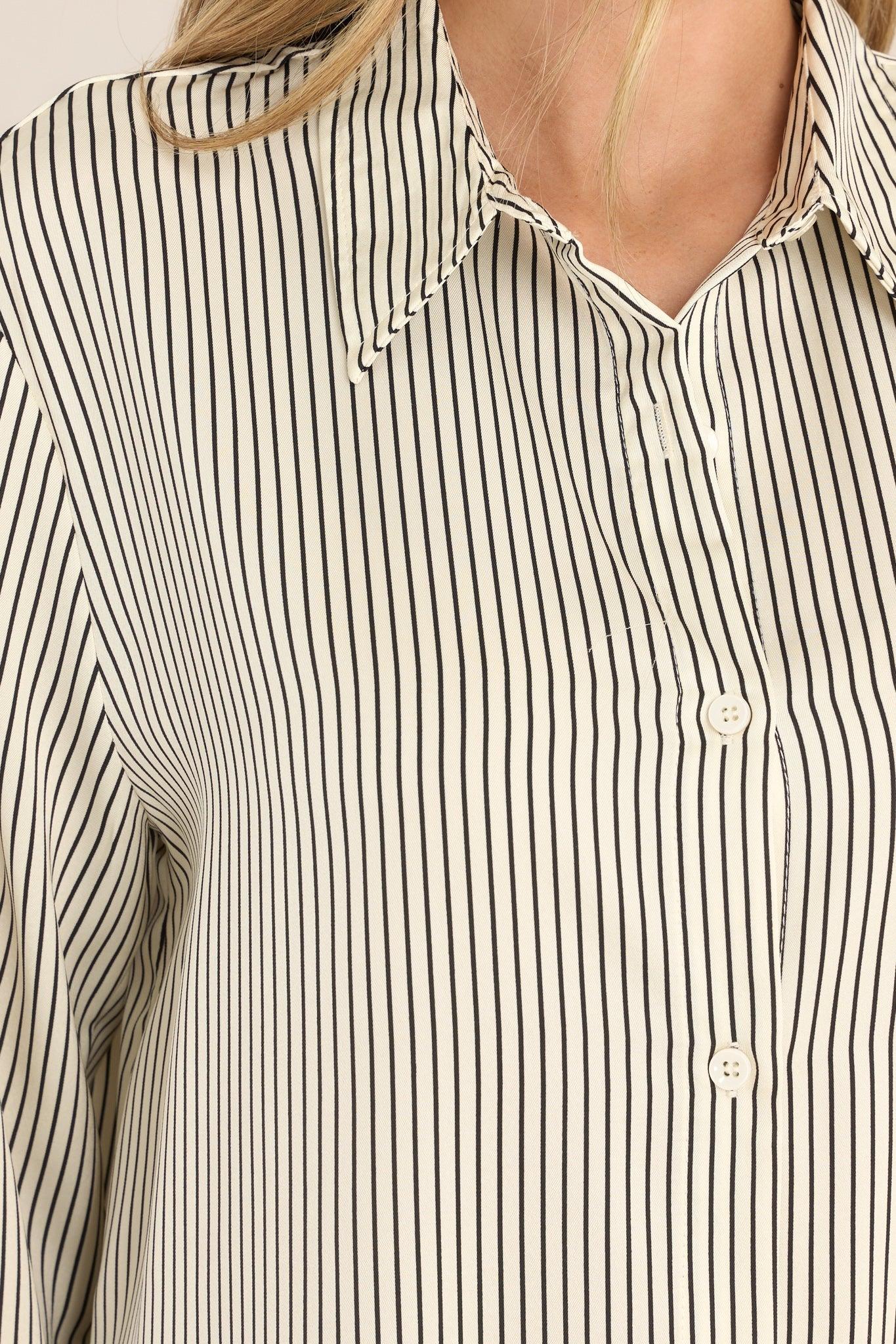 Coming To My Senses White and Black Stripe Top Product Image