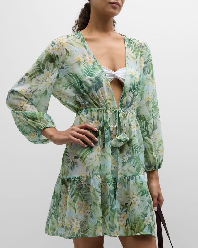 Tommy Bahama Paradise Fronds Long Sleeve Cover-Up Dress Product Image