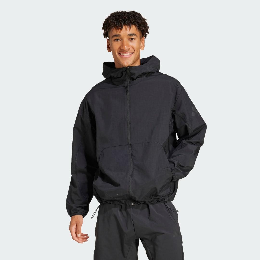 adidas City Escape Woven Hoodie Black 2XL Mens Product Image