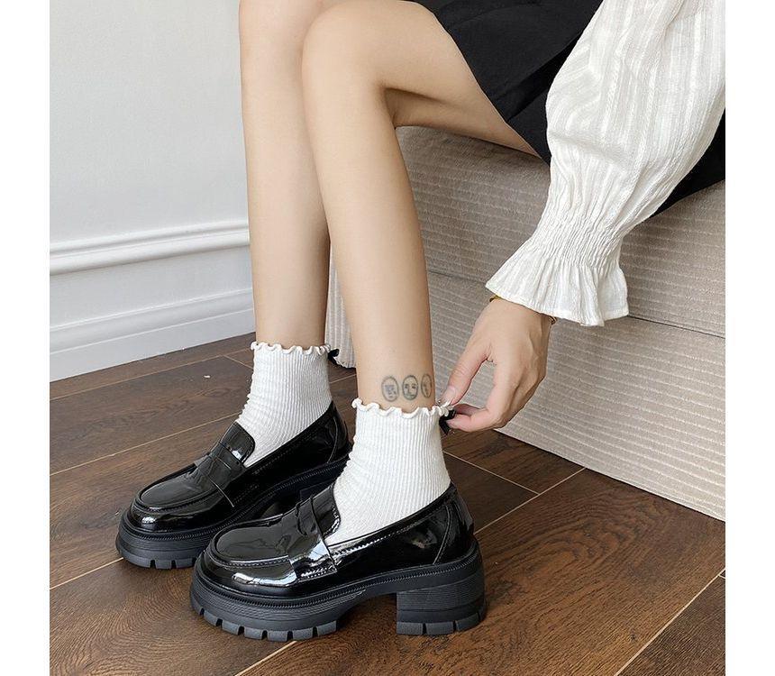 Platform Chunky Heel Loafers Product Image