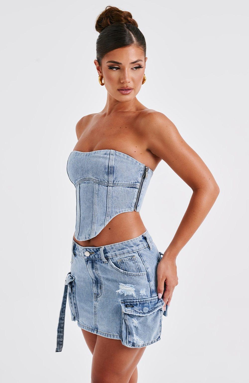 Billie Mini Skirt - Blue Wash Product Image