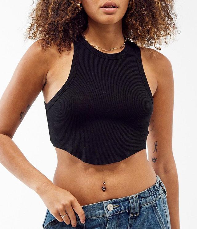 BDG Urban Outfitters Crew Neck Curved Hem Crop Tank Top Product Image